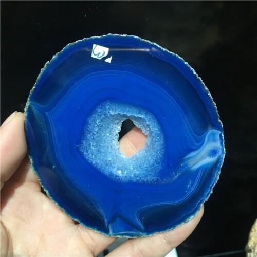 Bule crystal AGATE SLAB Geode Slice Crystal Mineral Coaster