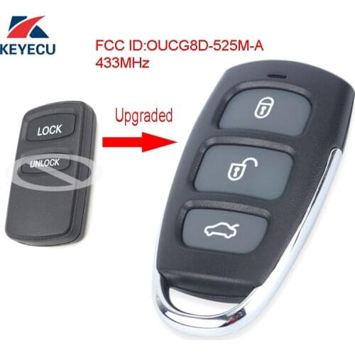 KEYECU Upgraded Remote Car Control Key Fob 433MHz for Mitsubishi Lancer CJ - CH / Outlander ZE- ZF 2003-2007 Free Programming