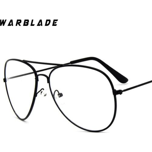 Classic Pilot Glasses Transparent Clear Glasses women Alloy Frame Optics Aviation Eyeglasses Men Lens oculos de sol WarBLade