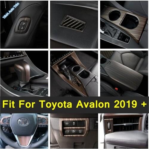 AC Vent / Headlamp Buttons / Armrest Box / Door Handle Bowl Cover Trims For Toyota Avalon 2019 - 2021 Wood Grain Look Interior