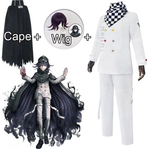 New Danganronpa V3 Cosplay costumes Anime Ouma Kokichi uniform Jacket / trousers / tie / wig / Cape Halloween Costume for adult