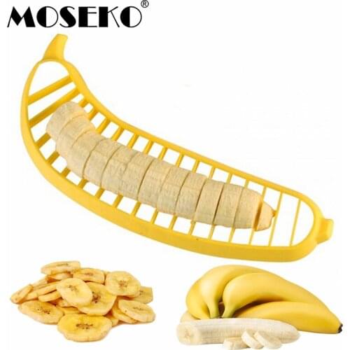 MOSEKO Banana Slicer Chopper Cutter Plastic Banana Salad Make Tool Fruit Salad Sausage Cereal Banana Cutter Kitchen Tools
