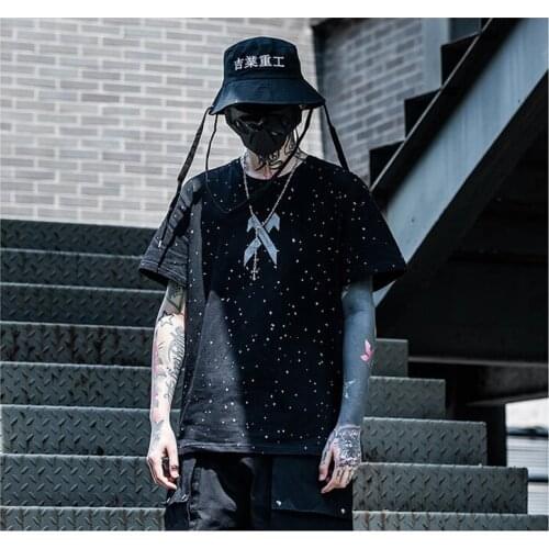 Hip hop T Shirt Men Printed Stars Short T-Shirts Mens 2021 Summer New Big SizeTops Male Hot Streetwears