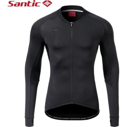Santic Men Cycling Jersey Spring Summer Breathable Bike Jackets Sun-Protective Tops MTB Road Bicycle Jackets Cycling Clothes