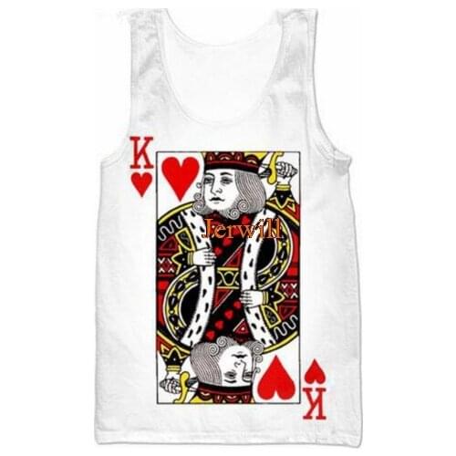 Men Women Hot Sale 3D Print Tank Tops Poker Vest Summer Cool Sports Casual Tops
