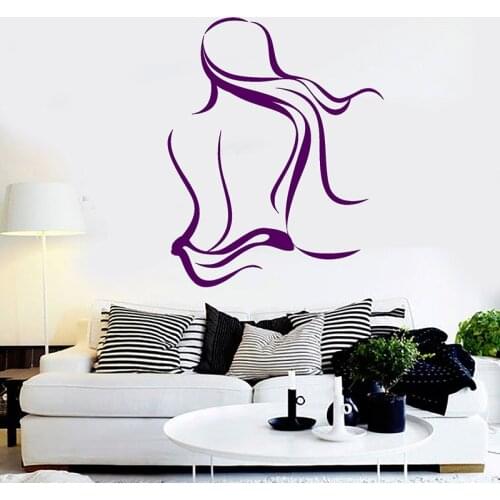 Spa Salon Naked Woman Wall Decals Massage Relax Wall Stickers Wall Art Mural For Massage Shop Home Bedroom Wallpaper H097