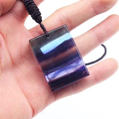 Natural fluorite nothingy pendant quartet necklace jewelry gift sweater chain