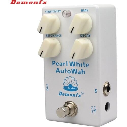 High Quality NEW Demonfx Pearl White Auto Wah Effect Pedal AutoWah With 4 Knob True Bypass -Clone MAD Snow White AutoWah Effect