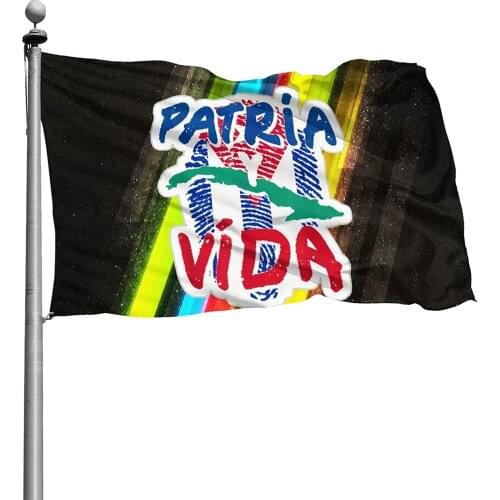Patria Y Vida Viva Cuba Libre Garden Flag Durable Uv Fade Resistant Garden Banner Single Side For Indoor/Outdoor Decoration 3x5t