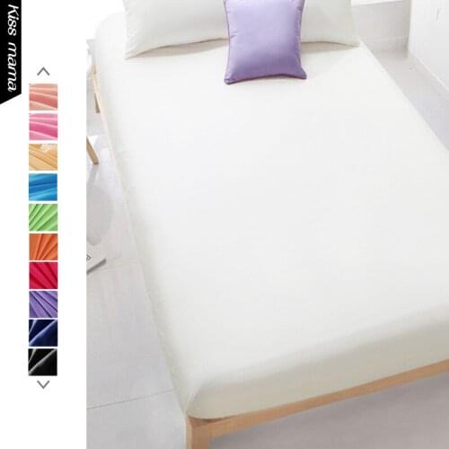 Kiss mama Custom Cotton Solid Bed Sheet fitted sheet bedding linens sheets,High-density bed sheet White Black #KM20