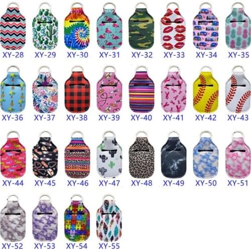 100pcs/lot 30ml Empty Bottle and Keychain Holder Portable Refillable Hand Sanitizer Bottles and Keychain Carriers for Soap