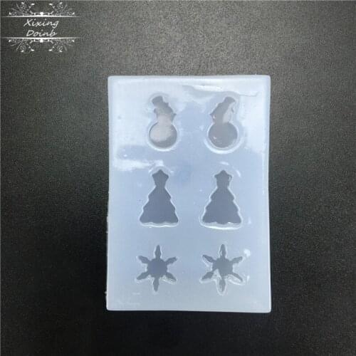 DIY Christmas Snowman snowflake shape silica gel mold cake decoration tool drop glue decorative resin tool hand craft mold