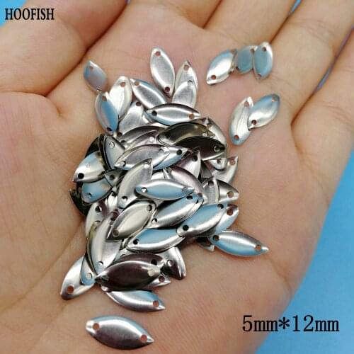 HOOFISH 1000PCS/lot Spoon sequins Spinnerbait 5mm*12mm Sequin Noise Silver Gold Metal small Tackle fishing accessories