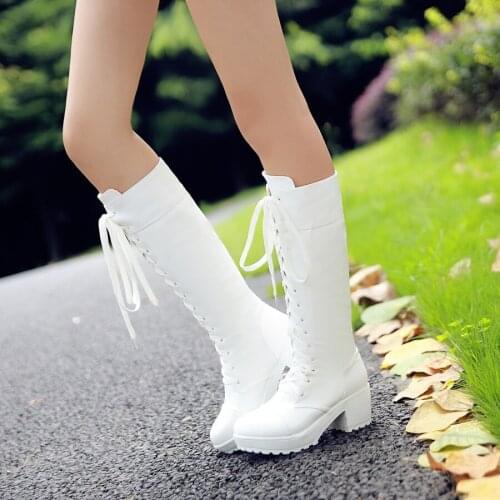 Women Genuine Leather Slim Boots Sexy over the knee high women snow boots womens fashion winter thigh high boots shoes Large si
