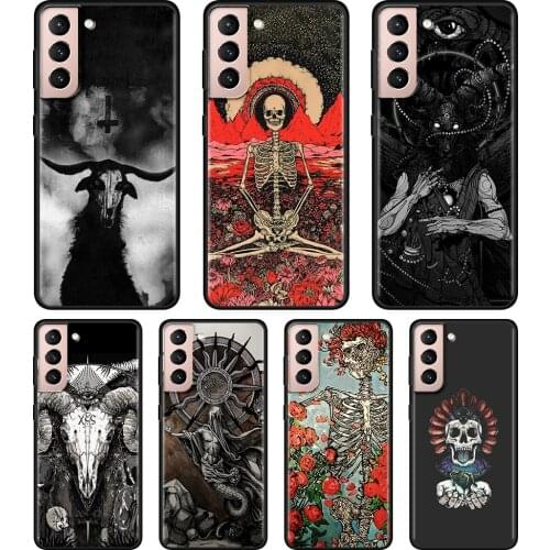 Satanic scary skull TPU Case For Samsung Galaxy S20 FE S10 S21 S9 Plus Ultra Cover Soft Shell Silicone Fundas Capa
