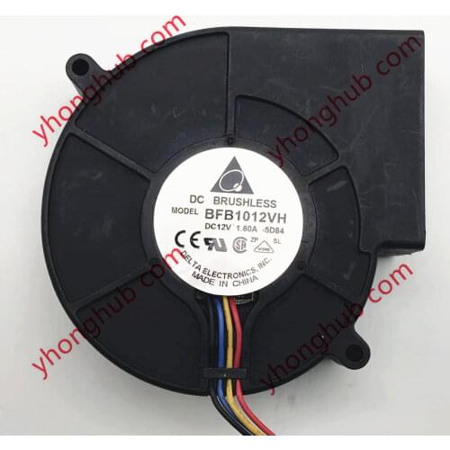 Delta Electronics BFB1012VH 5D84 Server Blower Fan DC 12V 1.80A 97x97x33mm 4-wire