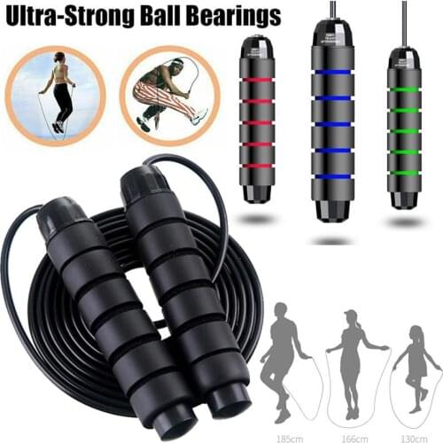 Jump Rope Tangle-Free Rapid Speed Jumping Rope Cable with Ball Bearings Steel Skipping Rope Gym Fitness Home Exercise Slim Body