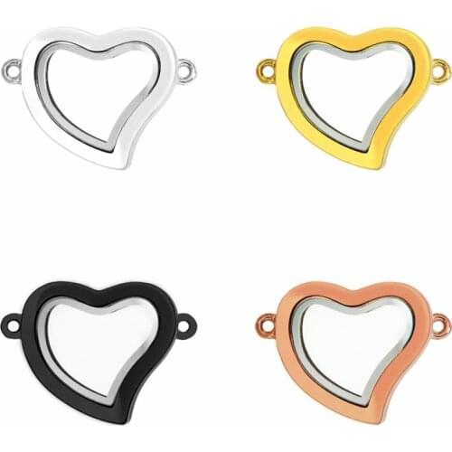 1pc Good Quality Heart Shape Glass Locket Magnetic Pendant for Sweater Necklace or Bracelet