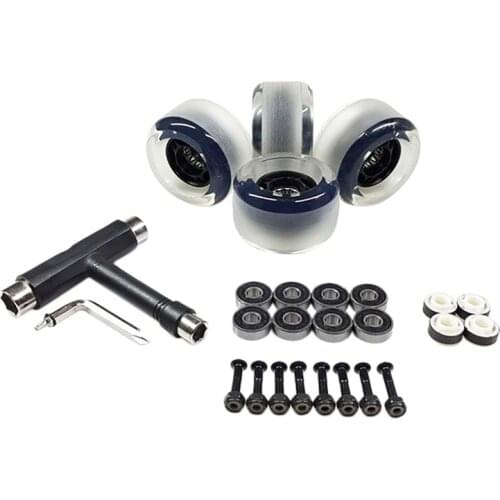 4Pcs Light Up Roller Skate Wheels Luminous Skate Wheels With Bearings T Tool Skateboards Accessories