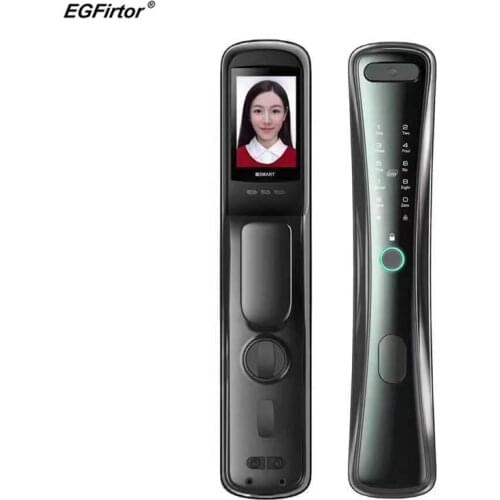 Biometric Smart Fingerprint Lock Security Smart Door Lock Password Electronic Locks Key IC Card Unlock APP Built-in Camera