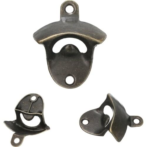 Vintage Bronze Wall Mounted Opener Wine Beer Soda Glass Cap Bottle Opener Kitchen Bar Gift