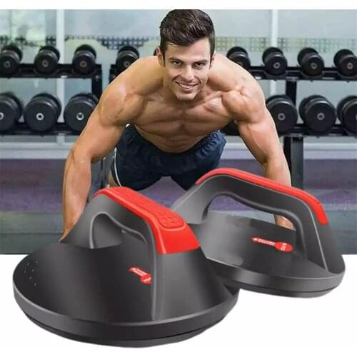 Rotatable disc push-ups stands Home gym training power rack pushup board exercise bar parallel Fitness body building equipment