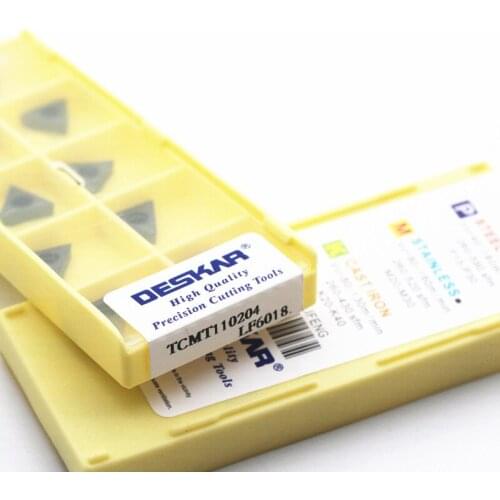 10PCS TCMT110204 110208 16T304 16T308 LF6018 Turning Tool Insert Stainless Steel CNC Carbide