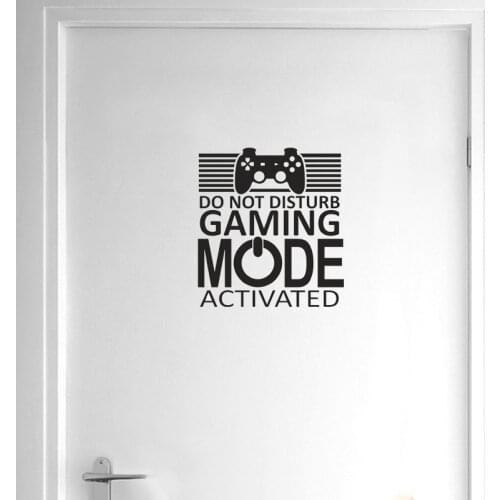 YOJA 22.7*25CM GAMER DO NOT DISTURB GAMING MODE ACTIVATED Wall Sticker Home Door Decor D1-0045