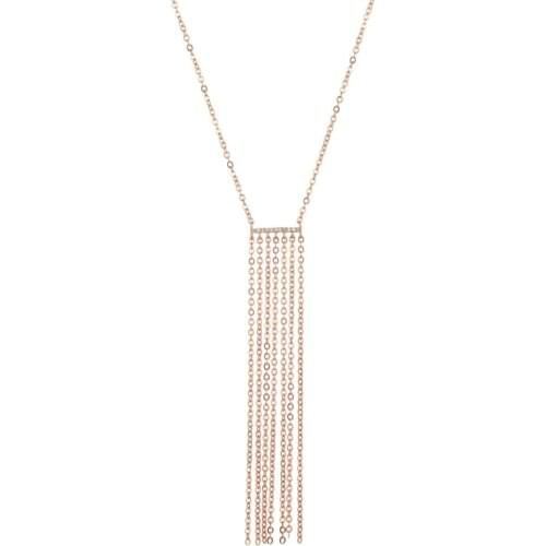 925 Sterling Silver Jewelry CZ Cubic Zirconia DelicateTassel Long Chain Necklaces for Women Birthday Gifts 6pcs Lots Wholesale