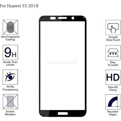 Tempered Phone Glass For Huawei Y5 Prime 2018 Full Glue Cover Screen Protector For Huawei DRA-L22 DRA-LX1 Y5Prime Film Glass