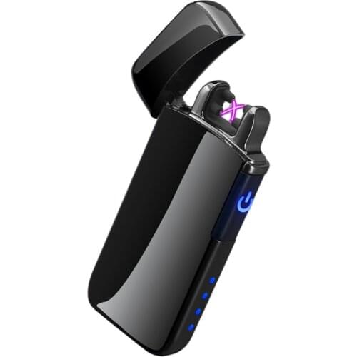 Touch-sensing Dual Arc Lighters Windproof USB Rechargeable Cigarette Lighter With Battery Display