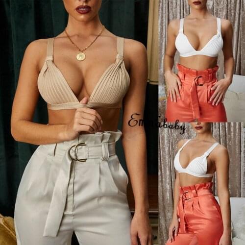 2019 Summer Wire Free Women Seamless Bra Striped V Shape Strap Lingerie Brassiere Convertible Padded Bras Lingerie