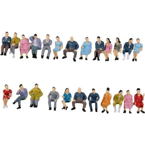 1:87 10pcs Building Small Color Sitting Man Sand Table Model Craft Toys Painted Model People Figure Sitting Villain Children Toy
