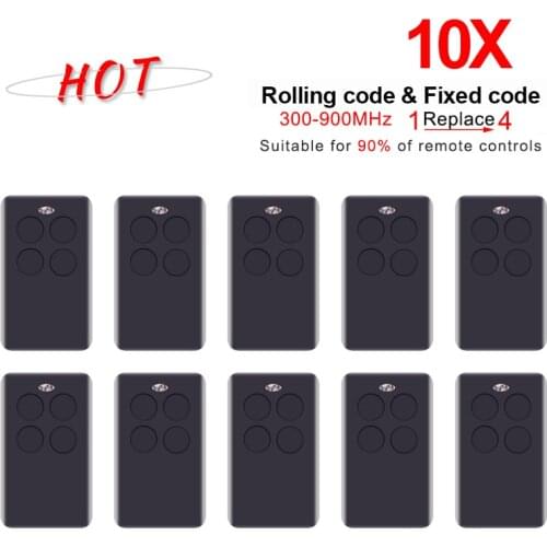 10pcs Multi-Frequency Garage Door Remote Roller Code Remote Copy Machine Door Control Garage Command for 433/315 / 390mhz 868mhz