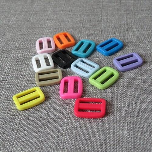 100pcs/lot 15mm 20mm 25mm Plastic buckle strap belt buckle adjuster for bag backpack pet dog collar garment sewing DIY accessory