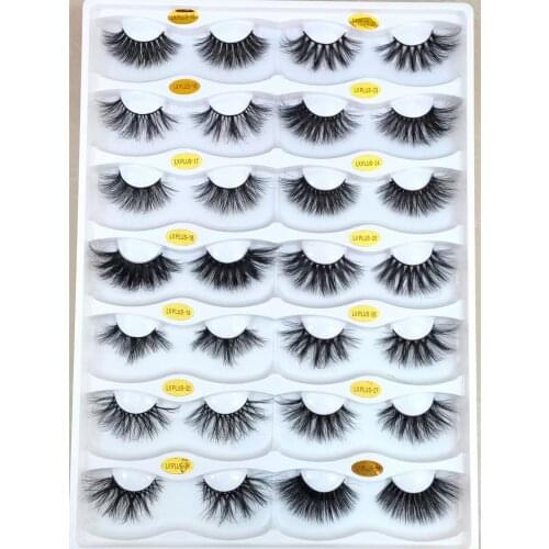 14 Pairs 5D Dramatic Mink Eyelashes Book Total 69 Different Styles Long Fluffy Real Mink Hair Lashes Wholesale Thick Lash Makeup