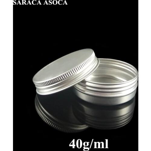 40ml Empty Refillable Aluminum Jars 40g Silver Metal Tin Cosmetic Containers Crafts Packaging Cosmetic Small Aluminum Box 100PCS