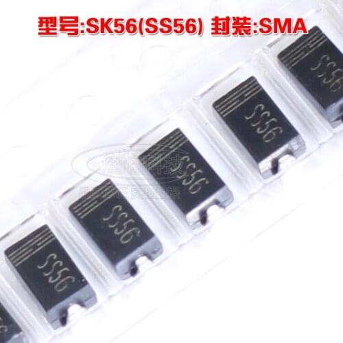 500PCS/LOT Schottky Diode SS56 SK56 Patch SMA DO-214AC 5A 60V Small Size