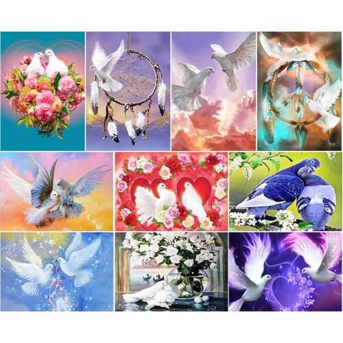 5D DIY Diamond Painting Animal Pigeon Cross Stitch Kit Full Drill Square Embroidery Mosaic Art Picture of Rhinestones Gift Sale