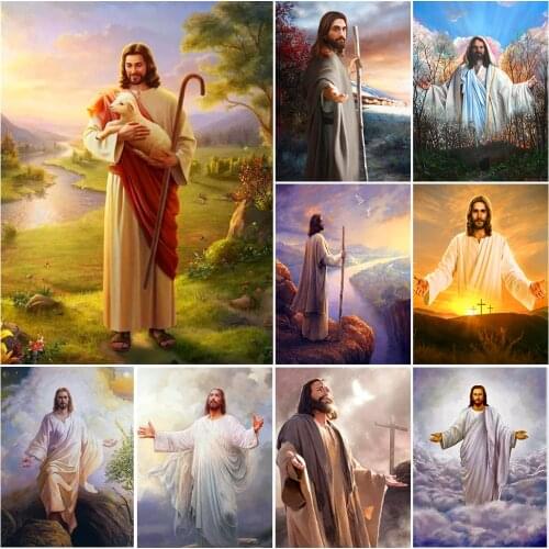 5D DIY Diamond Painting Jesus Mosaic Embroidery Full Square Drill Religious Figure Home Decor Handmade Hobby Cross Stitch Gift