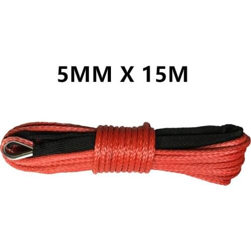 Free shipping 5mm x 15m synthetic uhmwpe winch rope with sheath car accessories