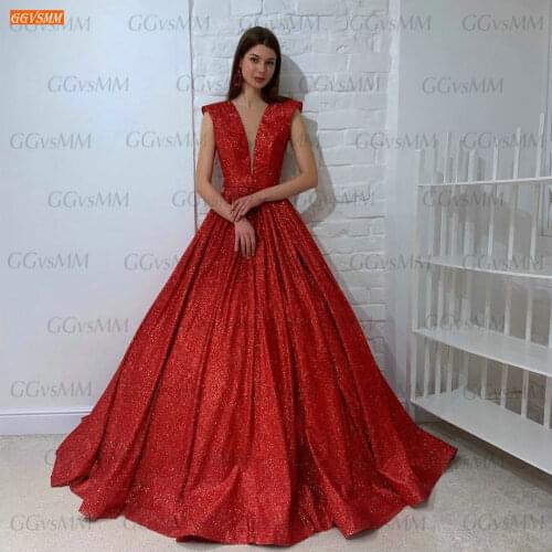 Shiny Red Evening Dresses For Party 2021 Vestidos De Fiesta De Noche Sleeveless Women Reflective Gown Custom Made Robe De Soirée