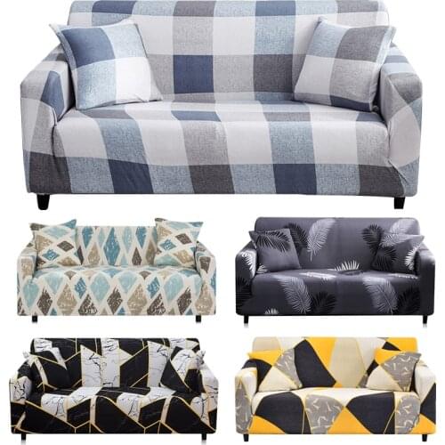 Living room geometric corner sofa cover elastic sofa cover L-shaped stretch detachable 1 2 3 4 seats