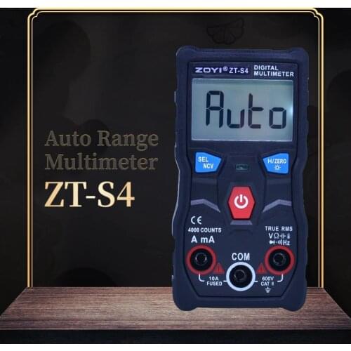 ZOYI ZT-S4 Digital Multimeter True RMS 4000 counts autoranging AVO meter AC DC 600V Voltmeter