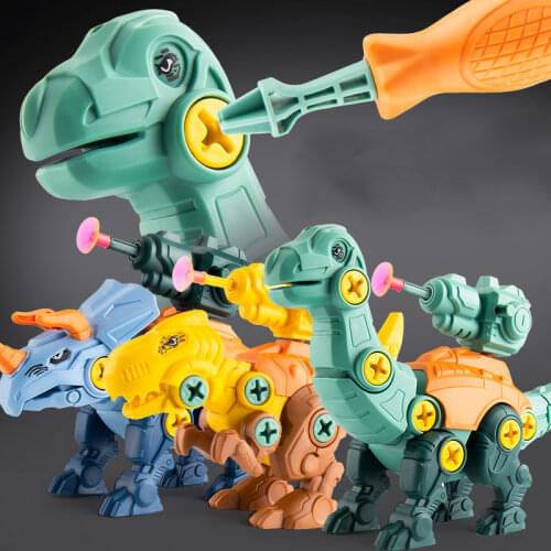 DIY Screwing Jurassic Dinosaurs Baby Toys For 3 Years Old Assembly Nuts Model Sets Safe Blocks Early Educational Toddler Gifts