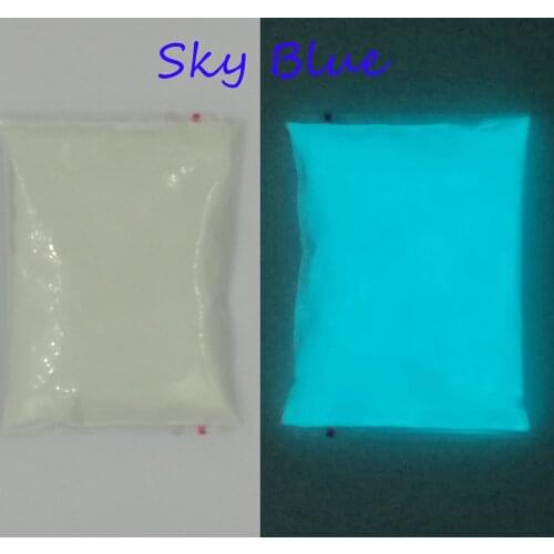 Hot sale 50g Sky Blue luminescent powder phosphor Pigment for DIY Decoration Paint Print Nail Art Glowing in Dark Powder Dust