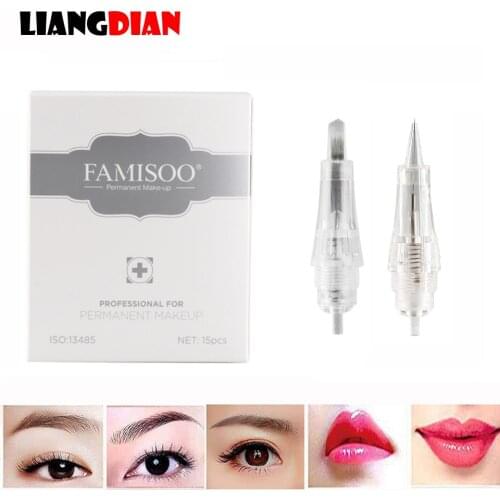 15pcs/box Sterile Disposable Needle Cartridge For Famisoo NFPOP Digital Tattoo Micro Nano Needles Permanent Microblading Makeup