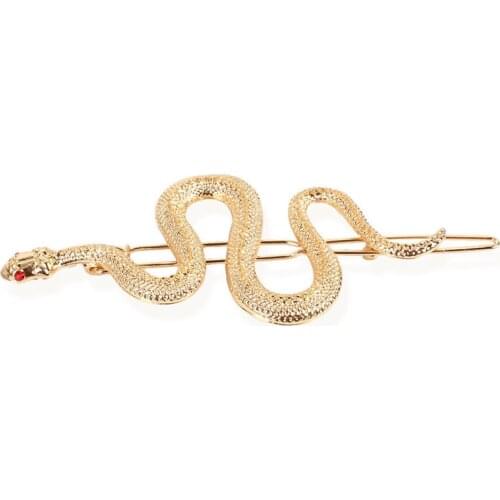 Metal Snake Shape Bobby Pins Punk Gold Tone Animal Hair Accessories Hairpin Woman Girl Hair Clips Barrette Vintage Hair Jewelry
