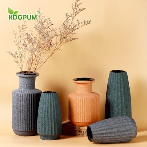 Minimalist Creativity Nordic Sand Glazed Ceramic Vase Ornaments Home Decoration Living Room Antique Cement Flower Arranging