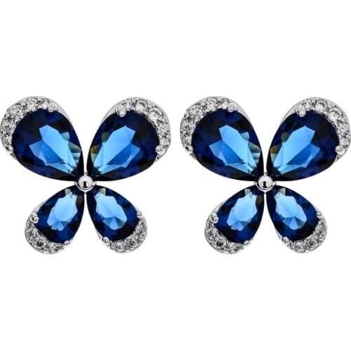 Multiple color butterflies AAA zircon ear studs Fashion classic jewelry gifts for women/girls ER-297